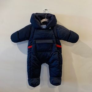 Jacadi Paris Baby Snowsuit (navy blue, micro polar fleece - 3 months)